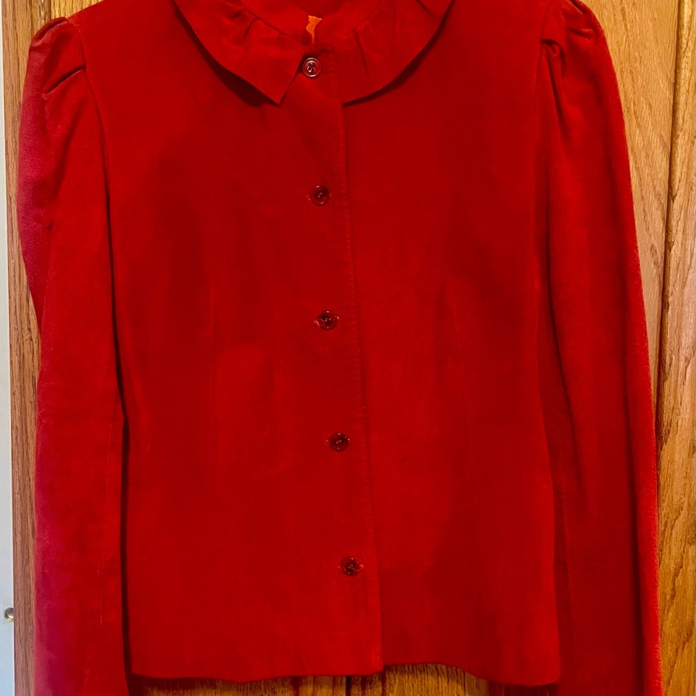 Vibrant Red Button-Up Jacket